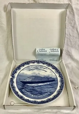 Buy MS EURODA, Holland America Shipping Line, Royal Goedwaagen Blue Delft Plate • 19.99£