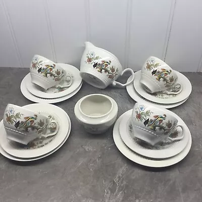 Buy Royal Cauldon 4 Piece  Tea Set +Sugar Bowl , Milk Jug Vintage Paradise • 12£