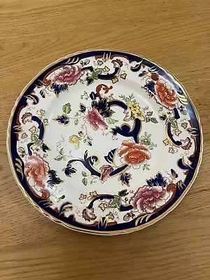 Buy Masons Ironstone Blue Mandalay 26cm Dinner Plate Hand Painted Gold Floral Flower • 12£