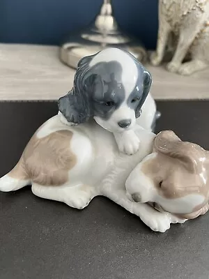 Buy Vintage Nao By Lladro 'Wake Up' Cocker Spaniel Puppies #385 Hand Made In Spain • 9.99£