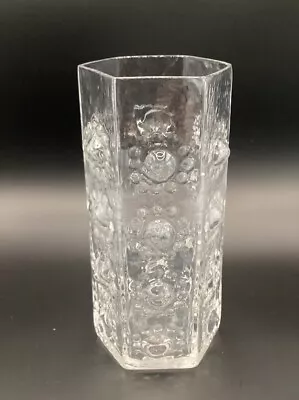 Buy Dartington Glass Clear 4 Nipple Hexagonal Vase  FT95 Frank Thrower 1960s • 12£