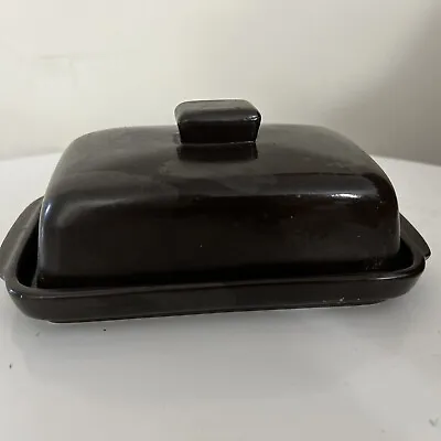 Buy Vintage Honiton  Pottery. Butter Dish With Lid , Brown ,VGC • 14£