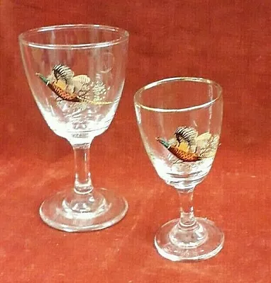 Buy 2 Vintage Retro 1970s Glasses With Pheasant Motif And Gold Trim. • 9£