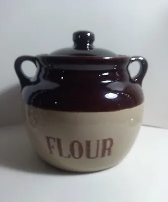 Buy Vtg. Monmouth Flour Pottery Stoneware Farmhouse Primitive Crock Canister USA • 19.18£
