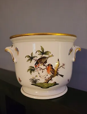 Buy Vintage Herend Hungary Rothschild Bird Handpainted Porcelain Cachepot 7213/RO • 753.99£