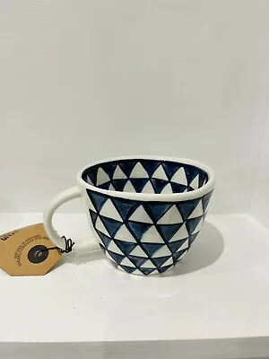 Buy The Old Pottery Co. Hand Crafted Mugs Cups Harlequine Glossy Navy Tea New • 13.99£