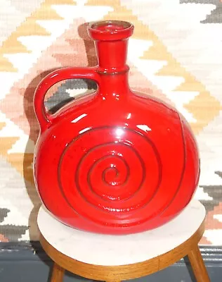 Buy HenkelVase 70s Ceramic 1216 Gyro Snail Decor Red Retro Vintage Vase • 73.19£
