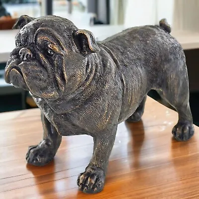 Buy Realistic Bulldog Figurine Dog Sculpture Lifelike Pet Statue Canine Home Decor • 29.95£