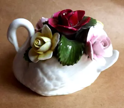 Buy Vintage Aynsley Swan With Roses Porcelain Pottery Decorative Garden Birds Floral • 14.95£