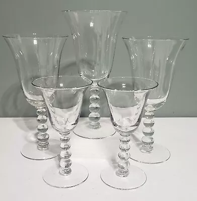 Buy 5 Various Imperial Candlewick, Water Goblets, Wine Glasses, 4 Ball Stem, #3400 • 12.28£