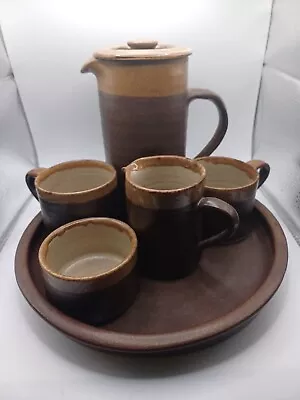 Buy 1970s Abaty Hand Thrown Stoneware Wales Studio Pottery Coffee Complete Set For 2 • 50£