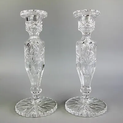 Buy Cut Crystal Glass Candlesticks Candle Holders X 2. 1920's Vintage. Pair.  8.25  • 39.99£