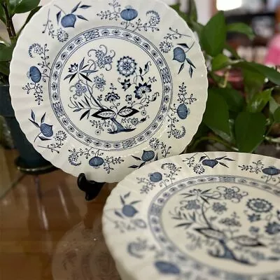 Buy Set Of 7 Vintage J&G Meakin Blue Nordic White Dinner Plates • 93.78£
