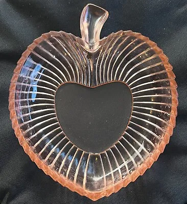 Buy 1930s Depression Glass Apple / Heart Shaped Vintage Glass Valentines Sweet Dish • 8.99£