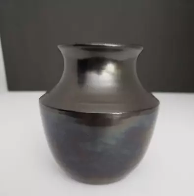 Buy Prinknash Art Pottery Flower 4 1/4  Tall Vase Pewter Lustre Gun Metal England • 12.06£