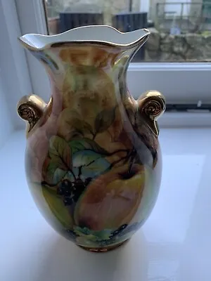 Buy Aynsley Modern Facetted Vase With Gold Rim Perfect Condition 20cm Tall • 6£