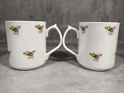 Buy Pair Of Tea / Coffee Mugs - Nanrich Pottery - Jason Works - Pink Rose Design • 9.99£