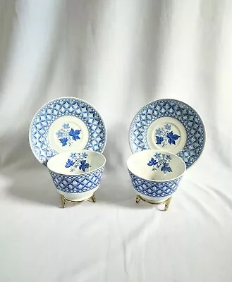 Buy Spode Blue Room Collection GERANIUM Bowl & Saucer X 2  • 40£