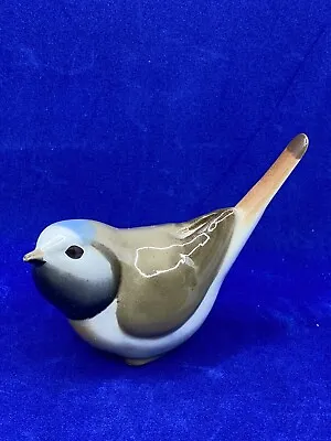Buy Vintage Lomonosov Sitting White Blue Grey Bird Longtailed Tit Figurine USSR • 81.64£