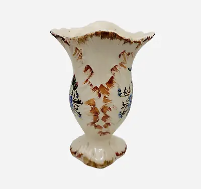 Buy Vintage Italian Pottery Vase Hand Painted Ceramic Floral Vase Embossed Signed 7  • 19.25£