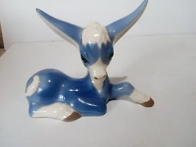 Buy Donkey, Vintage Szeiler Blue White Ceramic Donkey Ornament • 16£