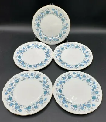 Buy Side Cake Plates Colclough Braganza X 5 - 6 1/4  Periwinkle China Blue • 19.58£