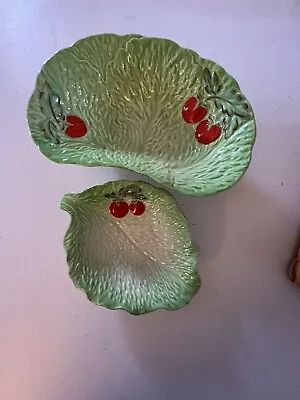 Buy Beswick Ware Set Cabbage Bowl And Lettuce Leaf Dish Tomato Accent Vintage • 29.44£