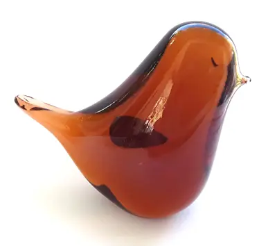 Buy Wedgwood Amber Glass BIRD Paperweight With Label • 10.50£
