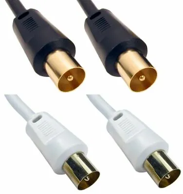 Buy Coaxial TV Aerial Cable Coax Straight Extension Lead Male To Male Antenna Wire • 1.49£