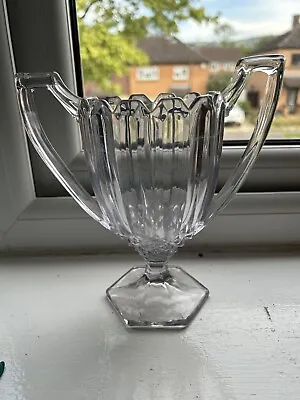 Buy Antique Chippendale Davidson Art Deco Pressed Glass Large Trophy Style Vase Urn • 5£