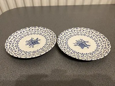 Buy Royal Victoria Rose Bouquet Pair Of Teacup Saucers Blue White Replacements • 5£
