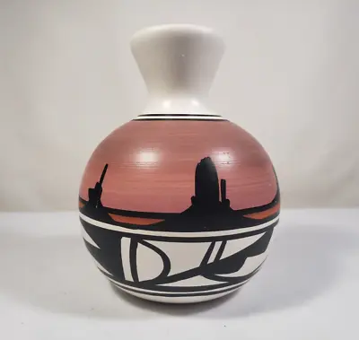 Buy Artist Signed Navajo Vase Pottery 5.5  Hand Painted Native American Art • 17.42£