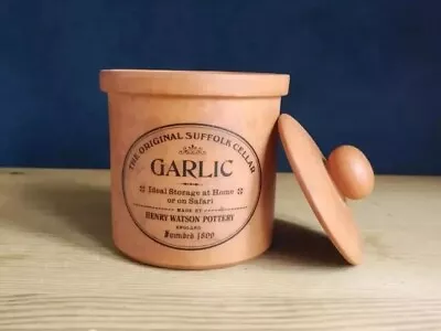 Buy Henry Watson Pottery Garlic Cellar Lidded Pot (Original Suffolk Terracotta Jar)  • 9.99£