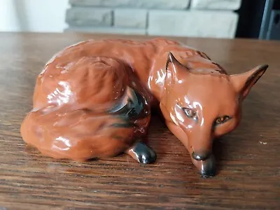 Buy Vintage Beswick Ceramic Red Fox  1017 Curled Upfigurine 10cm Brown Hand Painted  • 40£