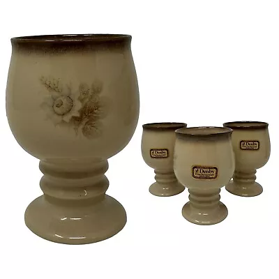 Buy Memories Denby Stoneware China Wine Water Goblet Cup 7 Oz Lot Of 4 Floral RARE • 75.77£