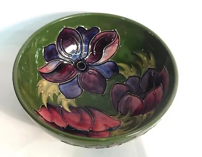 Buy Moorcroft Anemone On Green Ground, Signed, 6 3/8 Inches Diameter • 39.99£