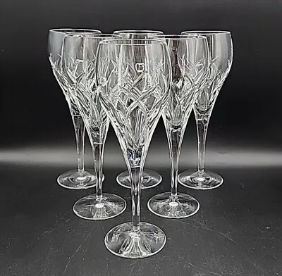 Buy 6 Galway Mystique Crystal Wine Glasses Plain Base Arched Cut Crystal 8.75”  • 60.70£