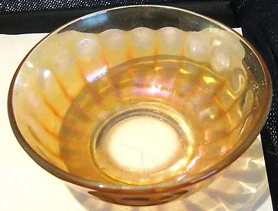 Buy Lovely Carnival Style Glass Bowl In A Honey Colour Irridescent Approx 7 Ins • 9.99£