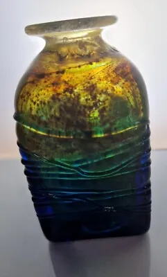 Buy Isle Of Wight Glass Vase In Blue, Green & Yellow Azurene Height 10cm X Width 7cm • 69.90£