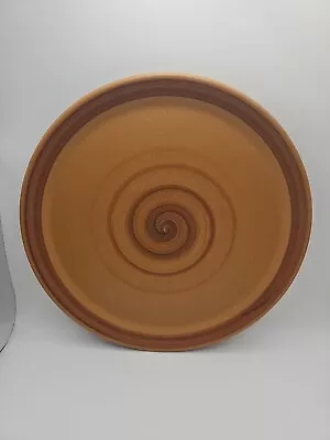 Buy Vintage Purbeck Pottery 'Toast' Brown With Spiral Dinner Plate 10¼  Terracotta  • 10£