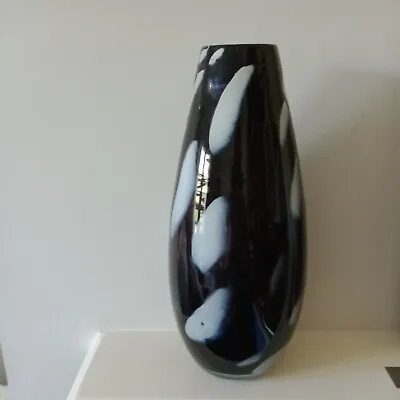 Buy Decorative Modern Hand Blown Glass Vase. Amethyst Black. • 20£