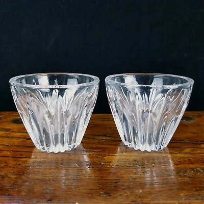 Buy 2 Wedgwood Candle Holders Heavy Glass Crystal? Small Clear Ornate Votives Decor • 32.23£