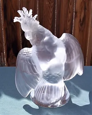 Buy Vintage Lalique Frosted Clear Crystal Figurine Sculpture Large Statue Cockatoo  • 1,419.90£