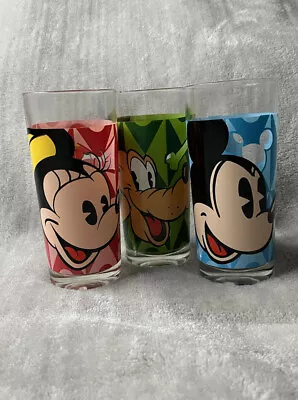 Buy Vintage Disney Groovy Drinking Glasses Tumbler Mickey Minnie Mouse Pluto 1970s • 12£