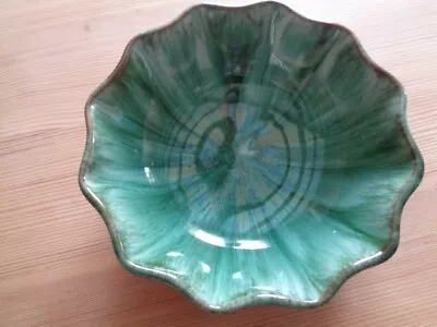 Buy Vintage Blue Mountain Pottery Canada 5  Blue/Green Trinket Dish Ruffle Edge • 8£