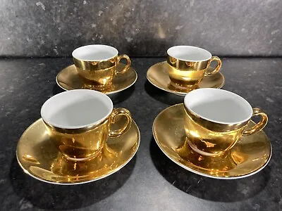 Buy Royal Worcester . Gold Lustre Ware . Set Of Four Coffee Cups And Saucers • 0.99£