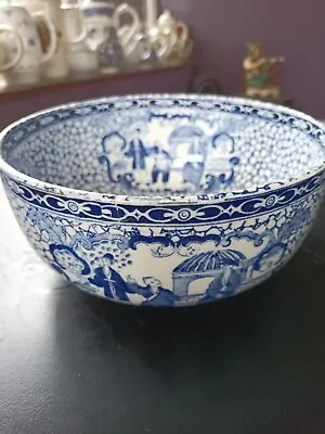 Buy Rare Antique William Adams. Chinese Blue White Pottery Large Bowl. No.623294 • 55£