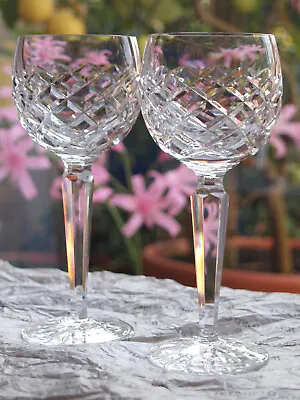 Buy Waterford Crystal Tyrone Hock Wine Glasses Pair Vintage Signed, 7 3/8  Tall • 80£