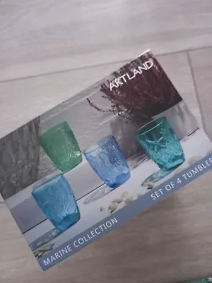 Buy Artland Marine Collection Ocean Colours Set 4 Tumbler High Quality Vintage Glass • 24.99£