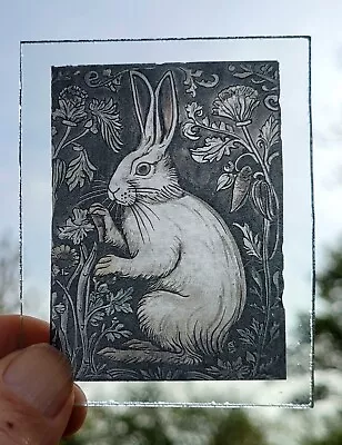 Buy Stained Glass Hare Permanently Kiln Fired Piece 8.5 Cm X 6.5 Cm On Clear Glass • 25£